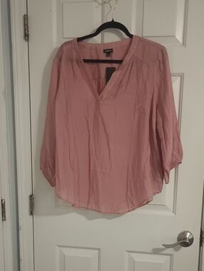 torrid Dusty Rose Harper V-Neck Blouse